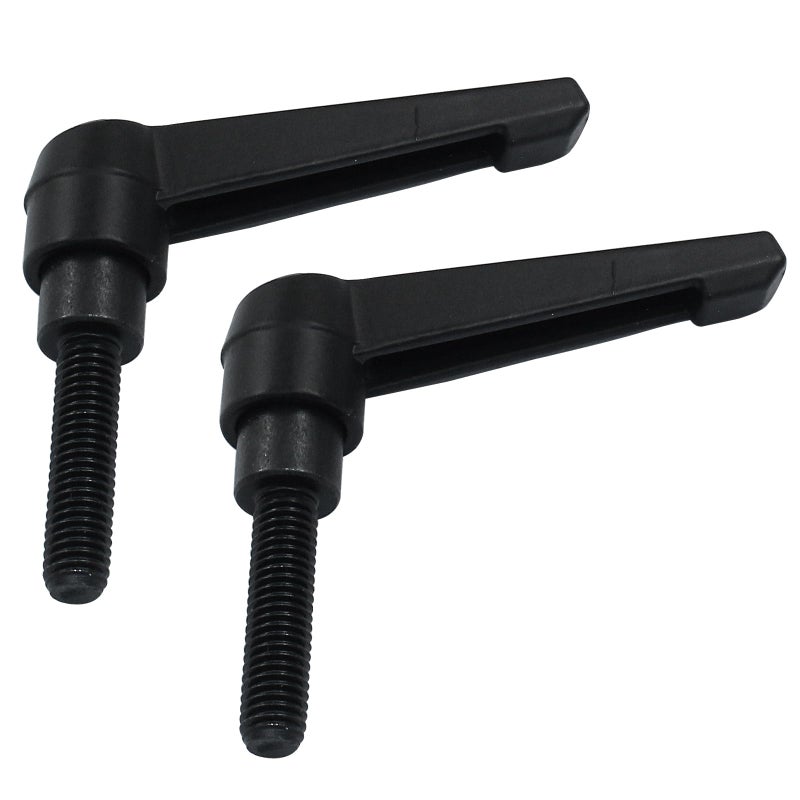 PHITUODA 2Pcs Adjustable Clamping Lever Handle M8 x 32mm Male Thread Adjustable Handles Push Button Ratchet Lever Knob Rotating Screw Handles Bolts with Locking Lever - Image 1